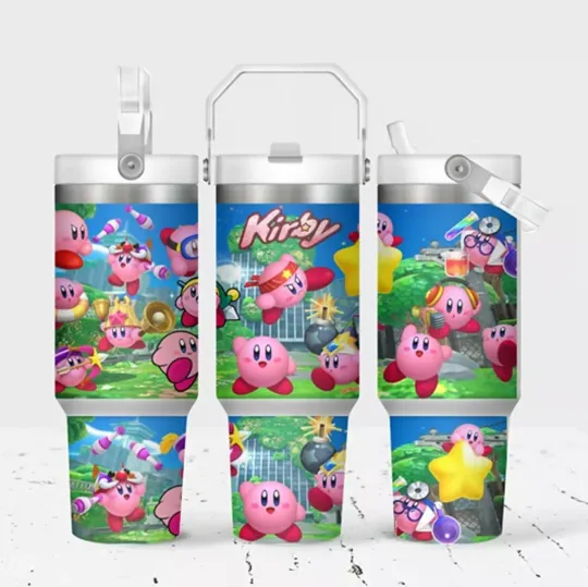 Kirby 30 oz Flip Top Tumbler, Flip Lid Tumbler