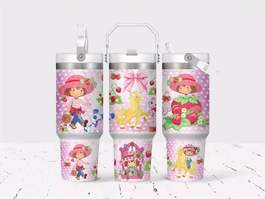 Discover Strawberry Girls 30 oz Flip Top Tumbler, Flip Lid Tumbler