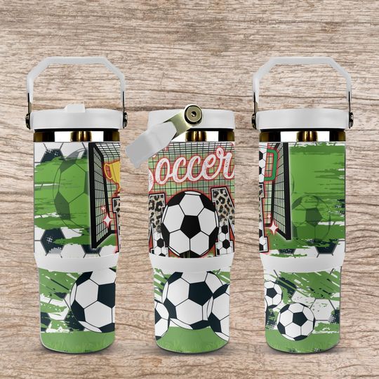 Soccer Mom Sublimated 30oz Flip Top Handle Tumbler