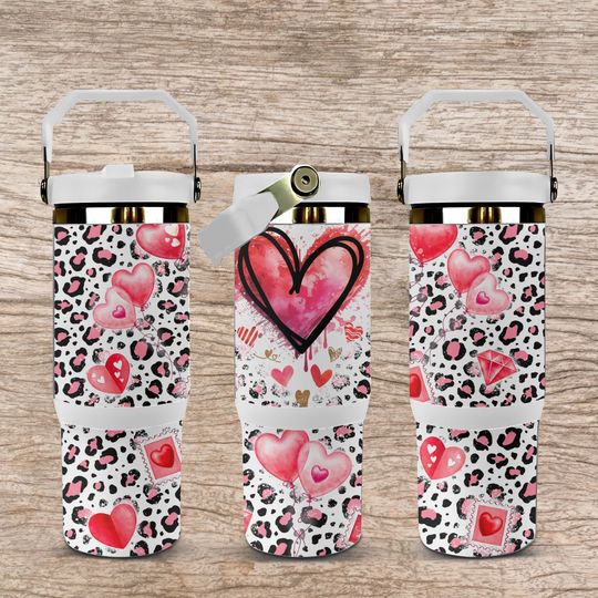 Valentines Day Heart Sublimated 30oz Quencher Tumbler