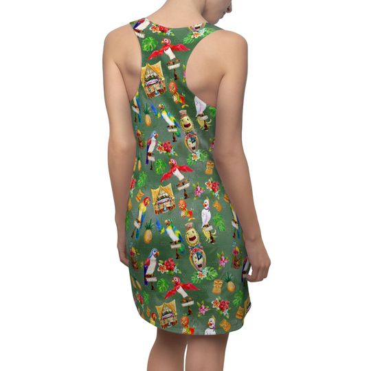 Orange Bird & Tiki Friends - Women's Racerback Dress