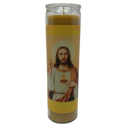 7 Day Jesus Beeswax Candle
