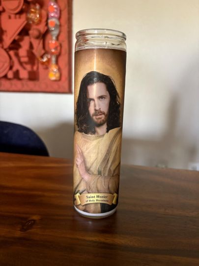 Hozier Saint Prayer Candle | Vinyl Label | Unscented Candle