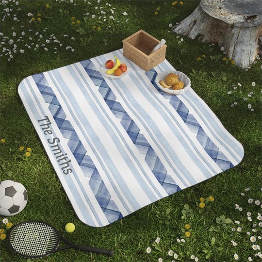 Personalized Coastal Pattern Picnic Blanket, Beach Day Essential, Outdoor Fun, Family Gatherings, Summer Adventures, Gift for Nature Lovers