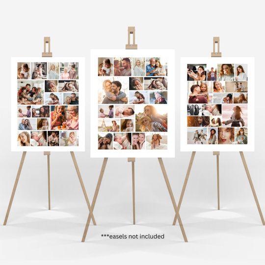 Photo Collage TEMPLATE, Photo Display Poster, Memory Board, Editable Picture Collage Sign, Customizable Photo Board, Self Edit Canva,