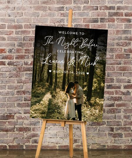 Personalized Photo Foam Board Sign, Wedding Signage, Rehearsal Dinner Decor, Custom Foam Board, Event Photo, Engagement Party Decoration