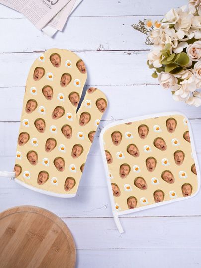 Custom faces oven gloves, Pot Holders personalized photo oven mitts, chef gifts,  custom face mitt,Kitchen Oven Mittens Christmas gift
