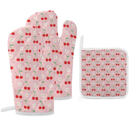 Oven Mitts & Pot Holder Set of 3 (Multi-image Splicing)