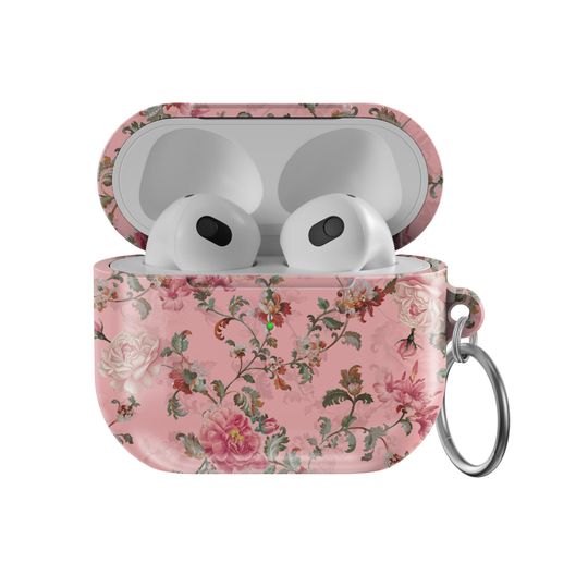 Vintage Pink Floral AirPods Case | Romantic Flower Print AirPods Pro & Gen 1 2 3 Cover | Cute Aesthetic AirPods Case Airpod 4th Gen Case