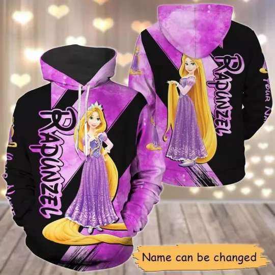 Personalized Name Rapunzel Princess Tangled Mother's Day Hoodie 3D Printed