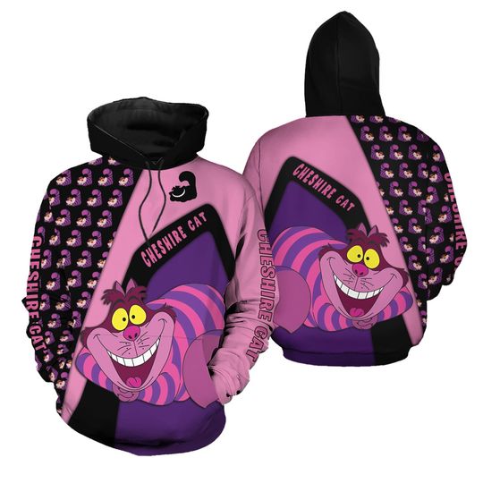 Cheshire Cat Hoodie Legging Set, Disney Cheshire Cat 3D Hoodie