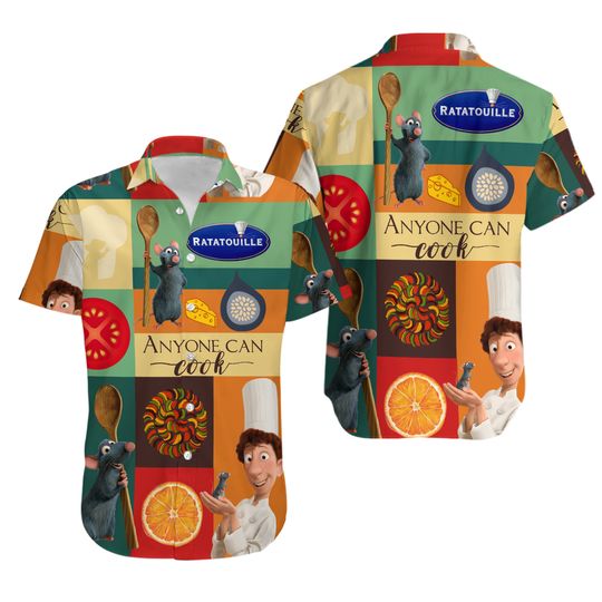 Ratatouille Hawaiian Shirt, Ratatouille Shirt, Ratatouille Button Shirt, Ratatouille Gift