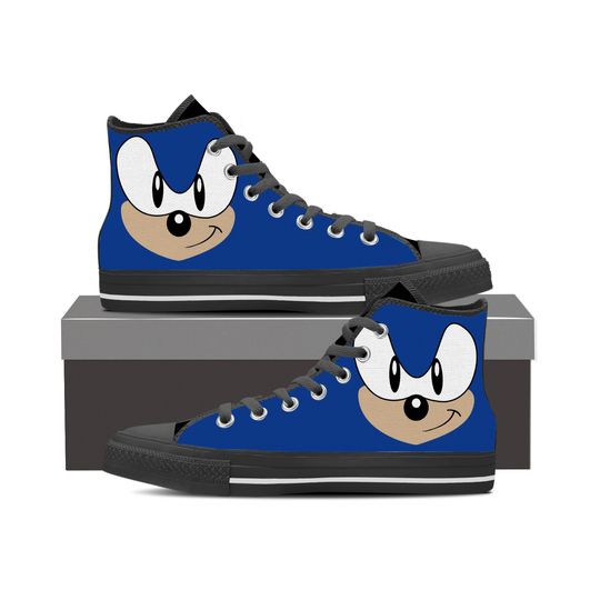 Sonic The Hedgedog Custom High Top Canvas Shoes | Cartoon/Anime Converse Style Sneakers for Men & Women