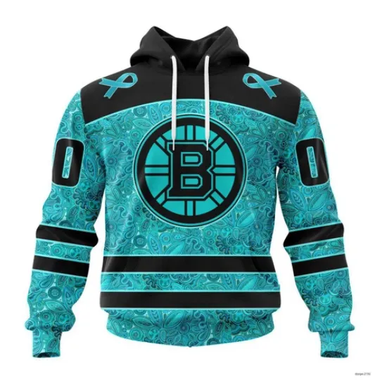 Custom Boston Special Design Fight Ovarian Cancer Hoodie