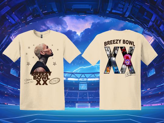 Breezy Bowl Merch, 2025 Chris Brown Tour Breezy Bowl XX T-Shirt, Chris Brown Concert 2025, Chris Brown Graphic Shirt, Chris Brown Fan Gift