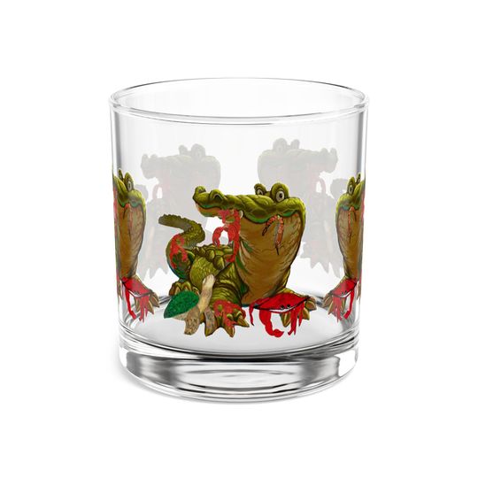Bayou Cajun Gator Rocks Glass, Colorful Party Drinkware, Perfect for Summer Gatherings, Entertaining, Gifting, Home Bar