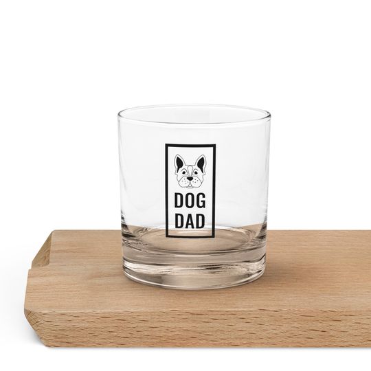 Dog Dad Rocks Glass