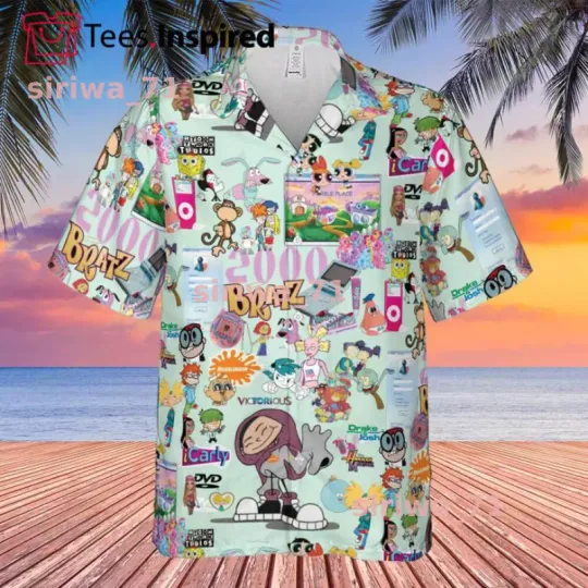 Born In The 2000s Hawaiian Shirt, Perfect Gift for Cartoon Fan