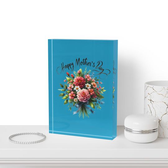 Floral Photo Block, Mother's Day Gift, Home Decor,  Keepsake, Wall Art,  Photo Display