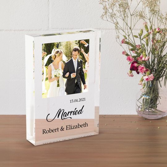 Personalised Acrylic Photo Block, Freestanding Photo Block, Crystal Photo Block, Photo Print Memory, Family Print Frame, Mother's Day Gift