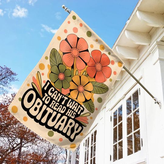 Anti-Trump Garden Flag, Subtle FDT Feminist Yard Flag, Boho Floral Anti-MAGA Flag, Liberal Political Gift for Activists & Protesters