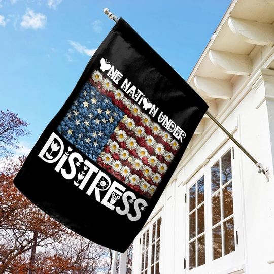 One Nation Under Distress Garden Flag, Upside Down American Flag, Anti Trump, Progressive Liberal Leftist Activist, Protect Democracy