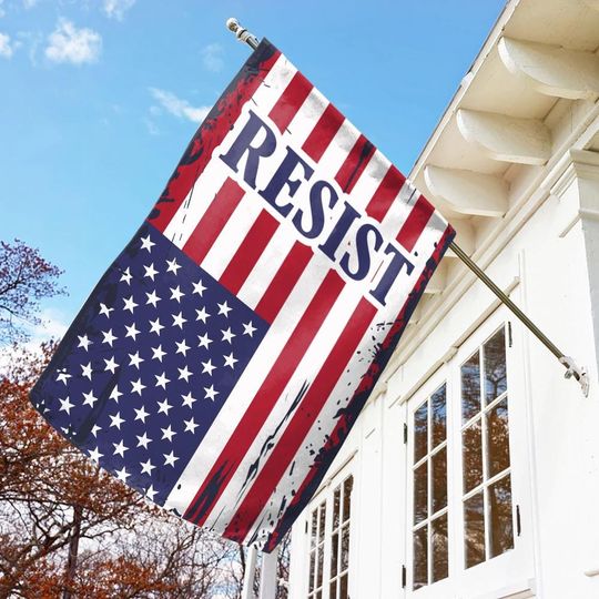 Upside Down Flag Yard Flag, Resist Fascism Sign, Anti Trump Political Statement, Social Justice, Distress Flag, Hate Has No Home Here