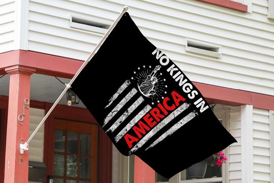 No Kings In America Anti Trump Yard Garden Flag,Anti Fascism Fascist MAGA Republican,Liberal Leftist Democrat Gift, Protect Democracy