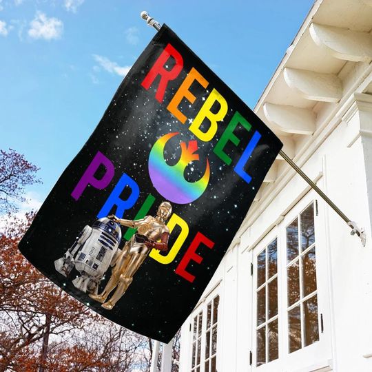 Discover Star Wars Rebel Pride Garden Flag, Progress Rainbow Flag, LGBTQIA+ Diversity Yard Decor, Pride Month Gift, Galaxy's Edge Fan Flag