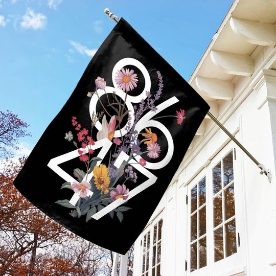 8647 Subtle Anti-Trump Floral Garden Flag, Resist Yard Sign, Liberal Porch, Subtle Democrat Outdoor Flag, Political Resistance Banner