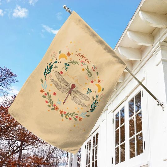 Subtle Anti-Trump Garden Flag/Pro-Democracy Dragonfly Yard Sign/Diversity Equity Inclusion Flag/Democrat Outdoor Protest Decoration