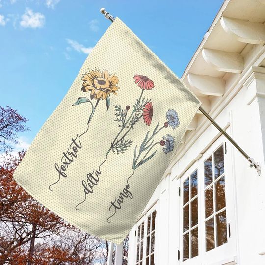Subtle F*ck Trump Garden Flag with Hand-Painted Flowers, FDT Yard Banner, Anti-Trump Political Flag, Democrat Gift, Activist Outdoor