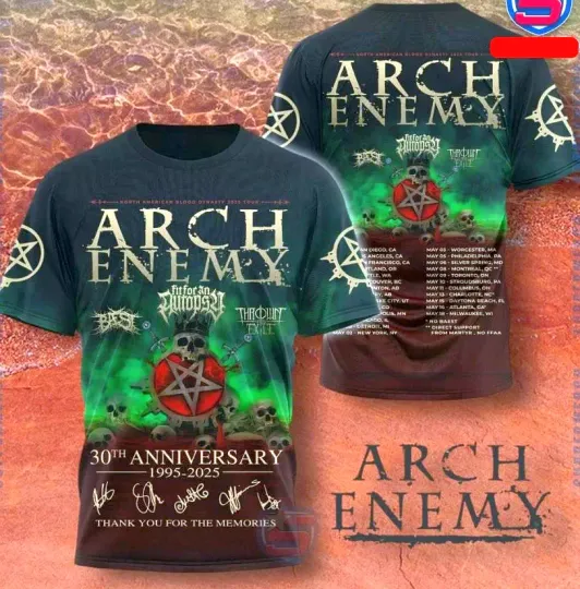 Arch Enemy North American Blood Dynasty 2025 Tour 3D T-shirt AOp Shirt Gifts Fan