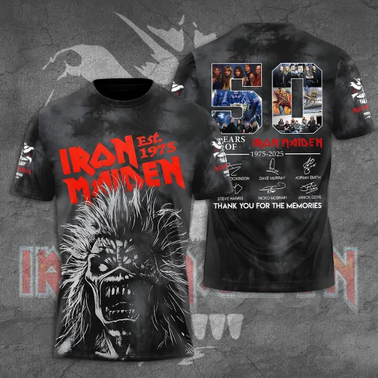 Iron Maiden Run For Your Lives World Tour 2025 Date Inspired, Licensed 3D TShirt