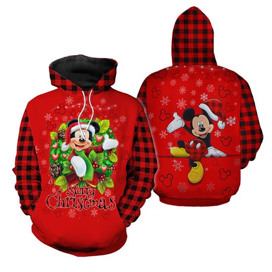 Discover Mickey Christmas Hoodie, Mickey Merry Christmas Hoodie, Mickey Mouse Shirt, Mickey Santa Christmas Hoodie, Christmas Hoodie