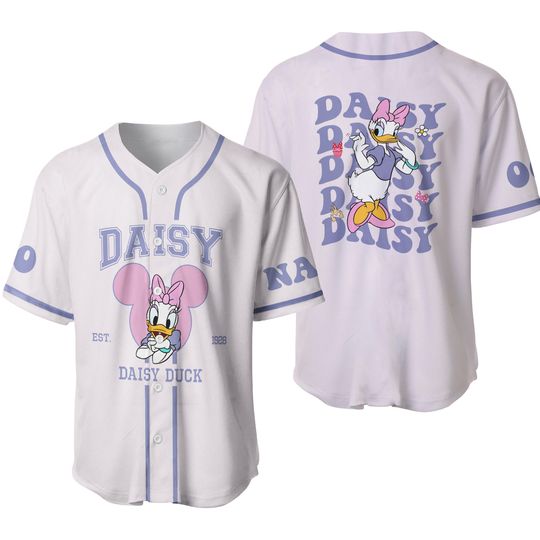 Daisy Duck Baseball Jersey, Disney Baseball Shirt, Personalized Jersey, Magic Kingdom Shirt, Gift For Her, Disneyland Shirt