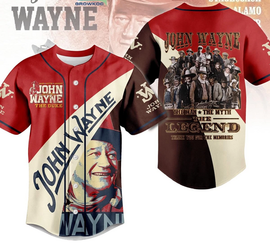 John Wayne The Man The Myth The Legend Personalized Baseball Jersey
