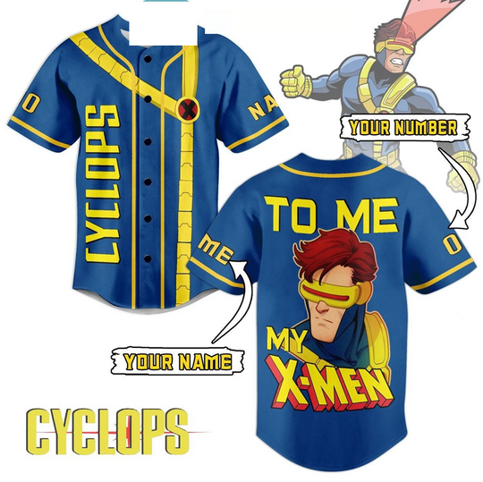 Cyclops X Men 821797 My X Men To Me Personalized Baseball Jersey