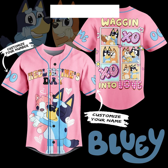 BlueyDad The Heeler Family Personalized Baseball Jersey