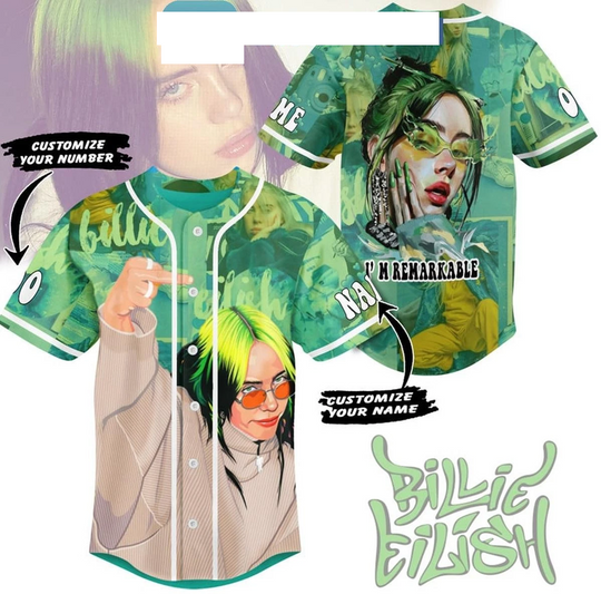 Billie Eilish I8217m Remarkable Fan Personalized Baseball Jersey