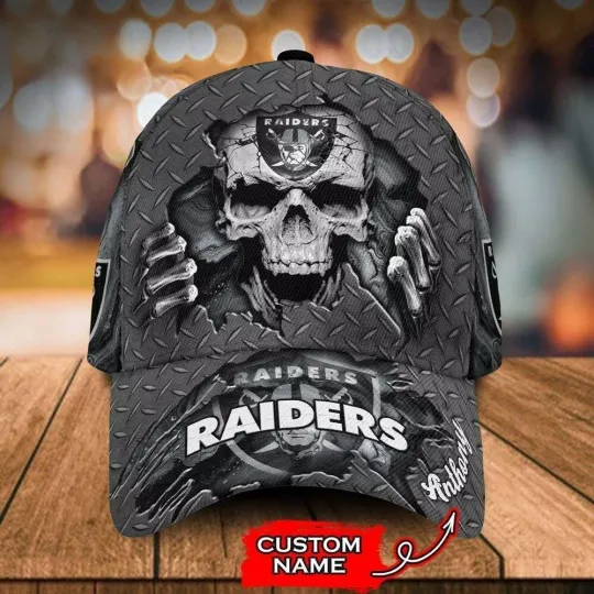 Personalized Las Vegas Raiders Skeleton All Over Print 3D Classic Cap