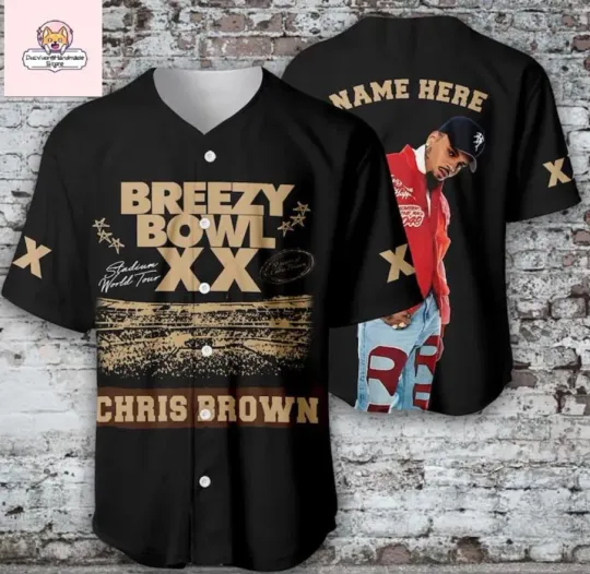 Personalized Chris Brown Breezy Tour 2025 Baseball Jersey