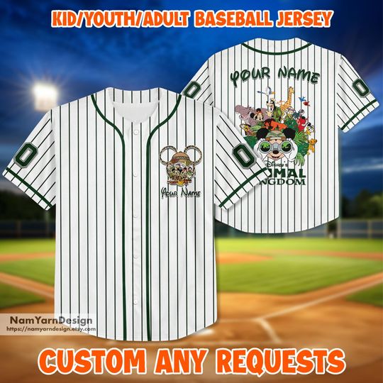 Personalized Disney Animal Kingdom Baseball Jersey, Matching Family Disney Baseball Jersey, Mickey and Friends Animal Kingdom Jersey