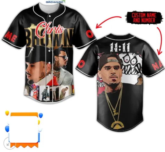 1111 Tour Best Of Chris Brown baseball jersey