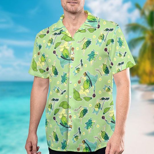 Ko.rok Hawaiian Shirt, Breath Of The Wild Shirt, Ko.rok Arboretum, Hyrule Compendium Shirt, Plant Lover Gift, Floral Beach Shirt