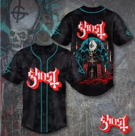 Ghost Band Baseball Jersey, 2025 Ghost Band World Tour Baseball Jersey Gifts Fan