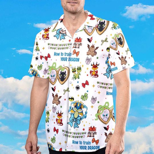 How to train Dragon Shirt, Disney Toothless Hawaiian Shirt, Lightfury and Nightfury Tee, Dragon Epic Universe, Cute Summer Vacation Aloha