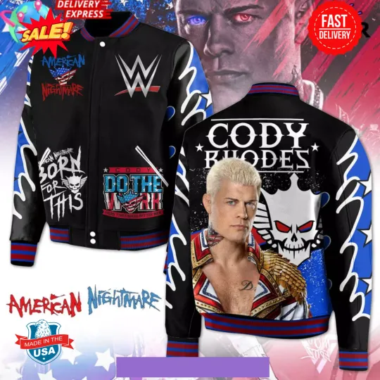 Wrestling Entertainment Cody Rhodes American Nightmare Baseball Jacket