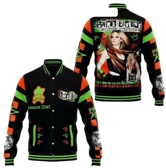 Avril Lavigne The Greatest Hits Tour Music Personalized Baseball Jacket
