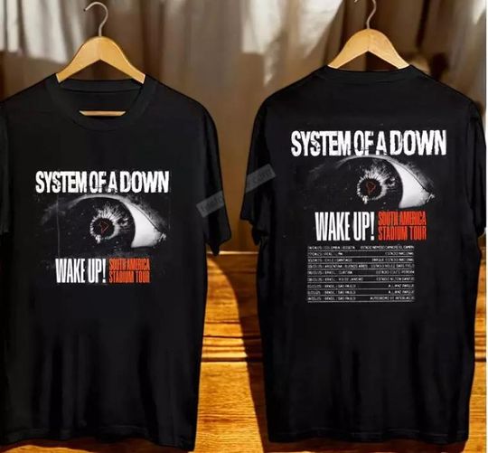 SYSTEM OF DOWN Wake Up South America Stadium Tour 2025 T-Shirt , Concert Music 2025